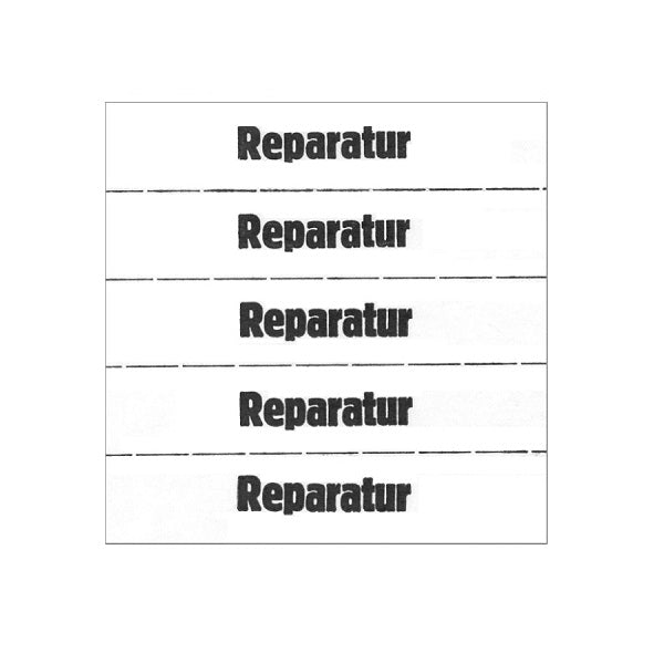 Markierungszettel "Reparatur"