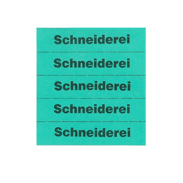 Markierungszettel "Schneiderei"