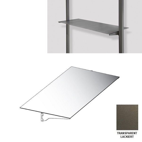 Blechtablar mit Halterungen transparent lackiert