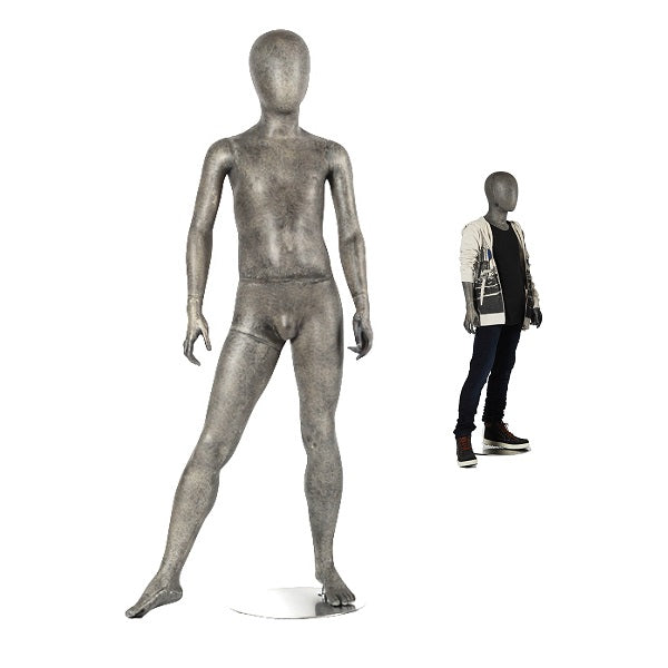 Kinderfigur Junge mit abstraktem Kopf, 10 Jahre