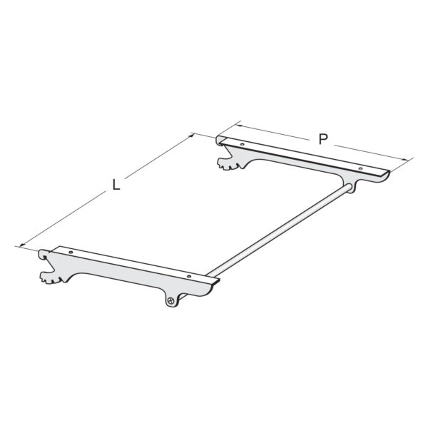 Tablarträger verstellbar, verchromt