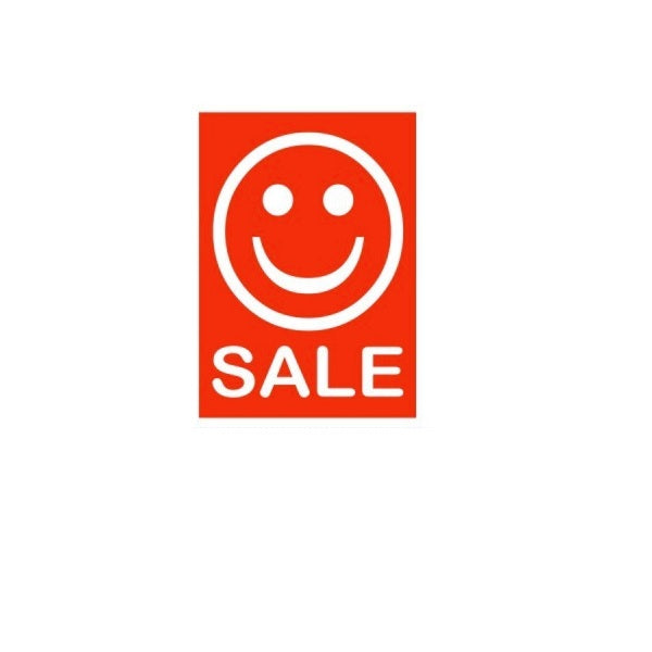 Aktionsplakat rot Druck weiss "Smiley Sale"