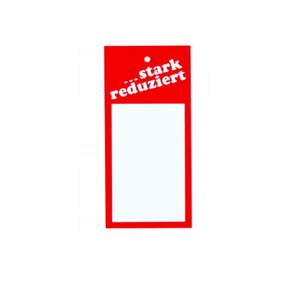 Karton-Etiketten "stark reduziert"