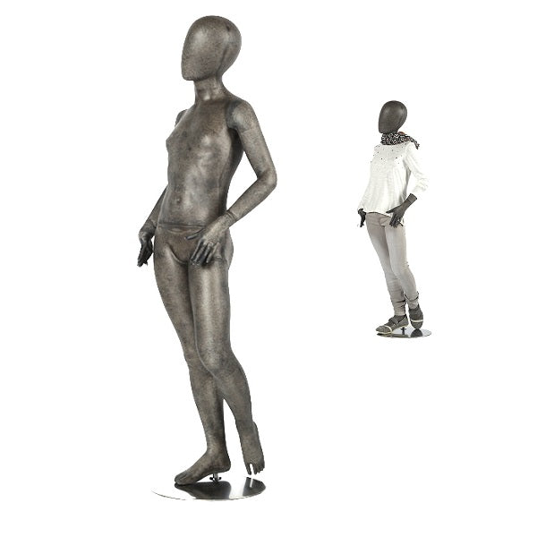 Kinderfigur Mädchen mit abstraktem Kopf, 10 Jahre