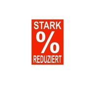 Aktionsplakat rot Druck weiss "Stark reduziert"