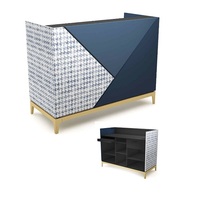 Ladentisch in Farbkombination blau