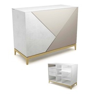 Ladentisch in Farbkombination Grigio / Canapa / Castoro